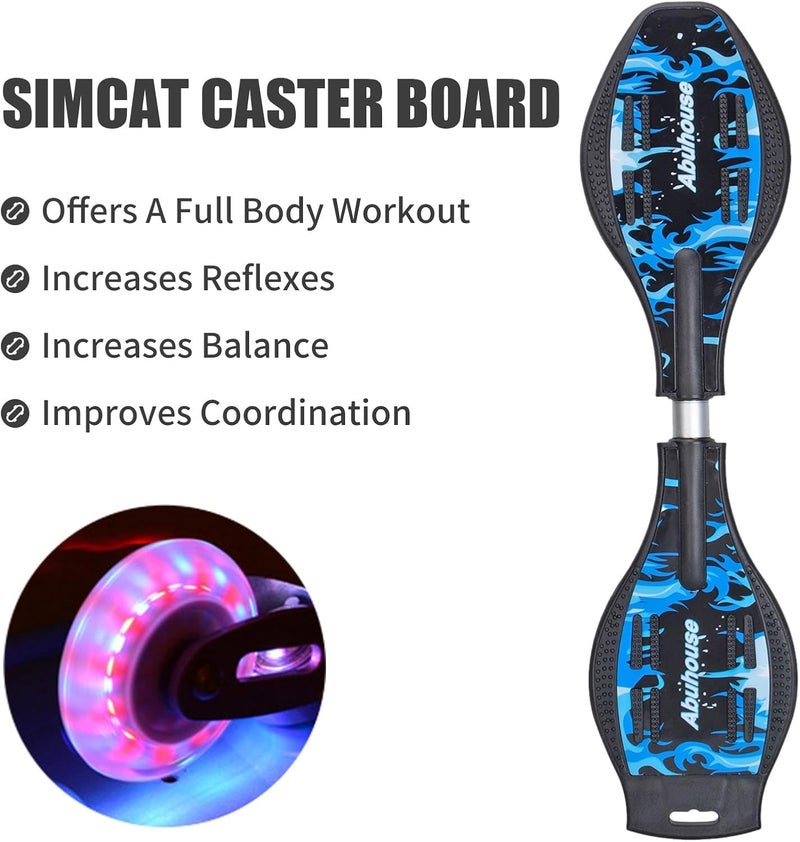 Simcat Caster Board, Skateboard with 360-degree Casters and Illuminating Wheels, Lightweight Durable Twistboard for Kids, Teenagers and Adults - Image 5